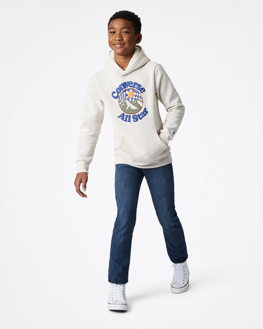 Boys' Converse Into The Wild Fleece Pullover Hoodie Beige | AU E03C5M